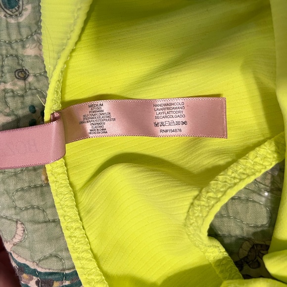 Summer Songs Ribbed Thong 1 Piece Swimsuit - Neon Yellow - Picture 7 of 7